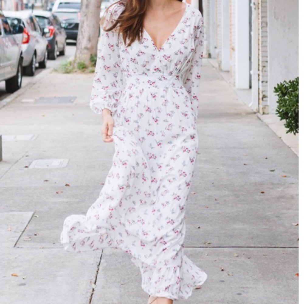 Amaryllis Floral Maxi Dress